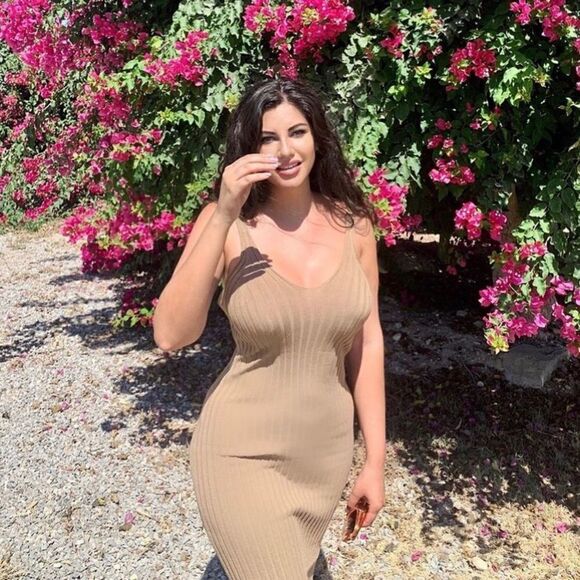 H&M Ribbed Knit Beige Dress New - Picture 8 of 11